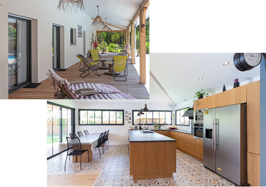 Maison Aquitaine cuisine et terrace